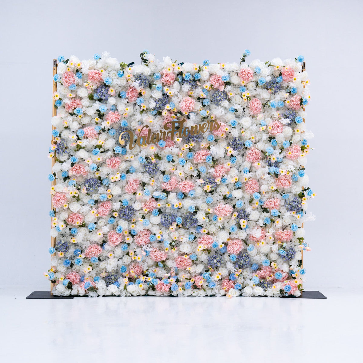 ValarFlowers Pastel Blue Pink White Floral Backdrop VF-826
