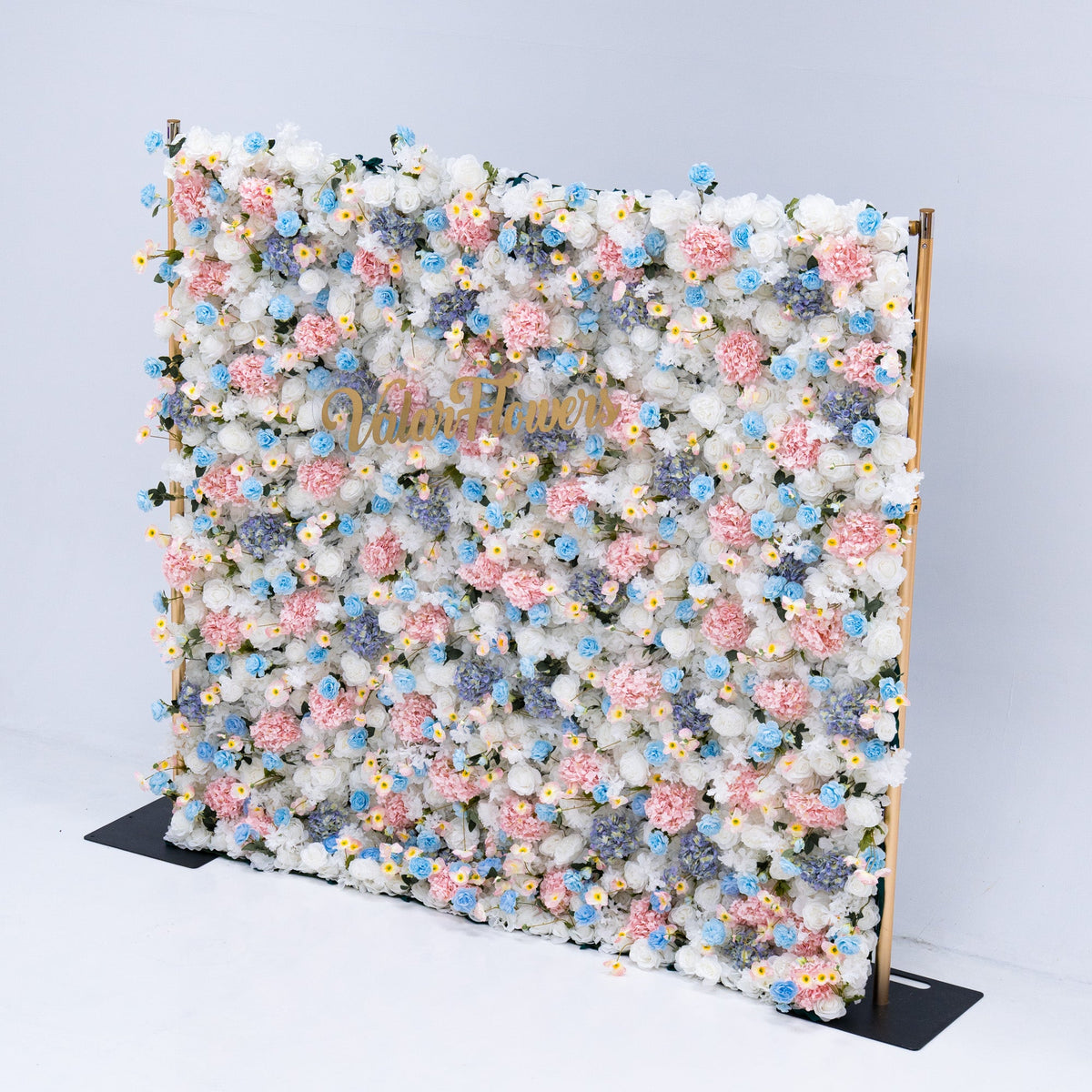 ValarFlowers Pastel Blue Pink White Floral Backdrop VF-826