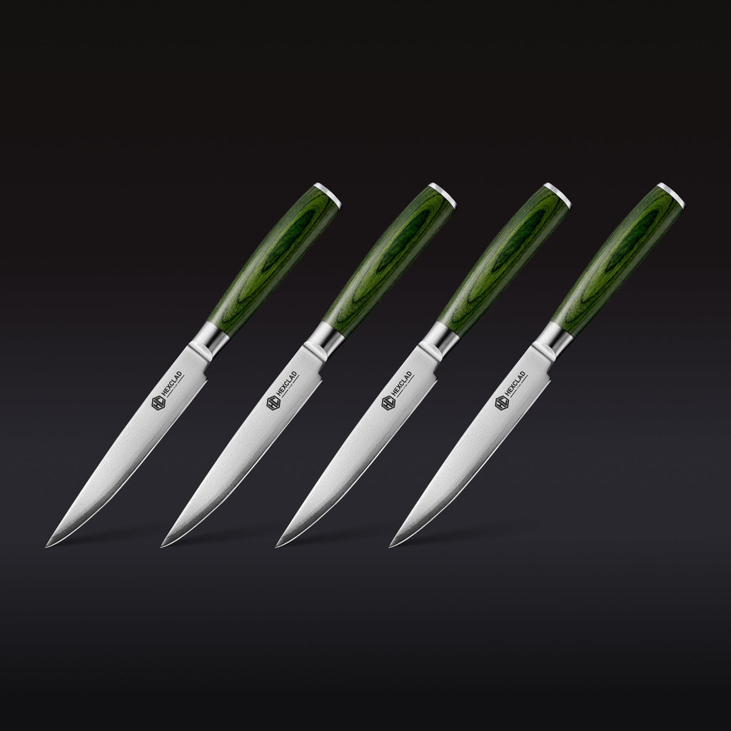 Japanese Damascus Steel Steak Knife Set. 4-pc