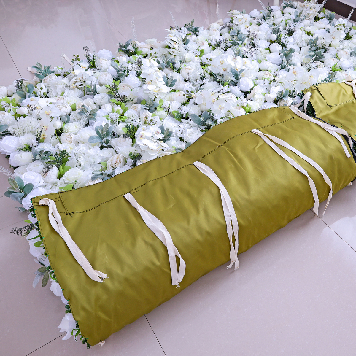ValarFlowers White Artificial Flower Wall Backdrop VF-142